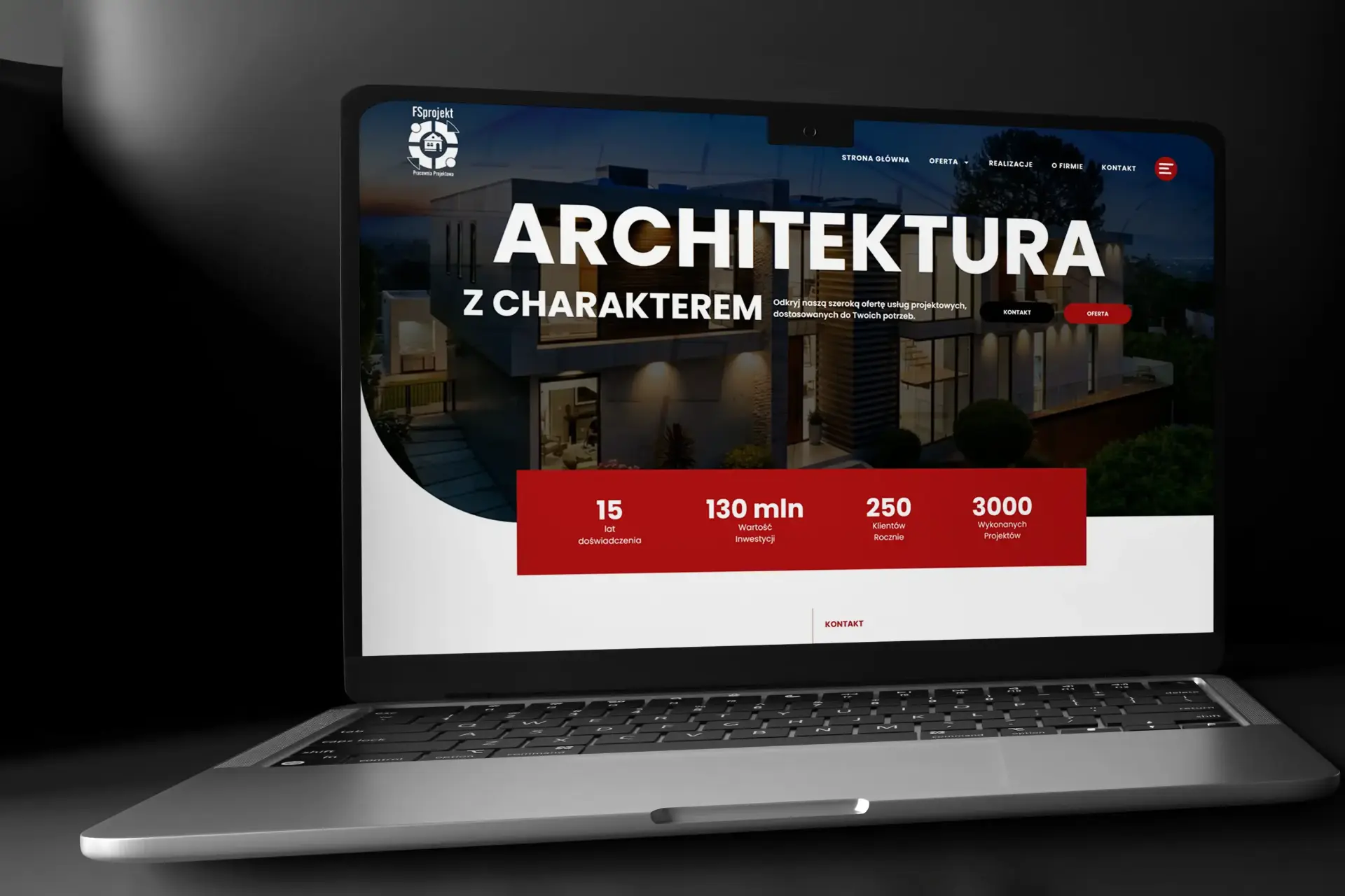 Projekt strony internetowej dla FS Projekt Brodnica - Mockup